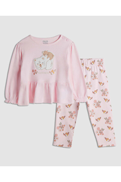 R&B مجموعة ملابس مطبوعة بأكمام طويلة