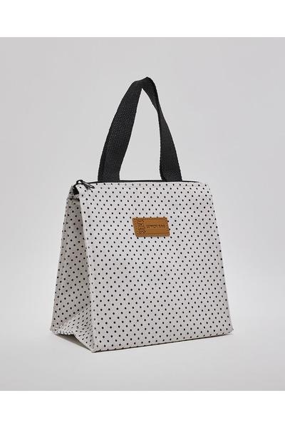 R&B Ivory Unisex Polka Dots Lunch Bag