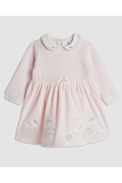 R&B فستان واسع من الأسفل بتصميم ياقة مزينة بالتطريز مع عصابة رأس