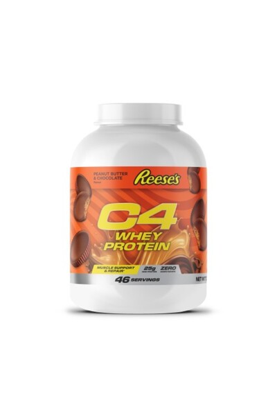 C4 بروتين مصل اللبن ١٫٦ كجم - نكهة زبدة الفول السوداني والشوكولاتة من ريسز