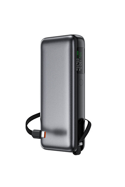 Acefast Power Bank 20000 Mah Fast Charger PD 130W, Smart LED Display, Built-In USB-C Cable - Black