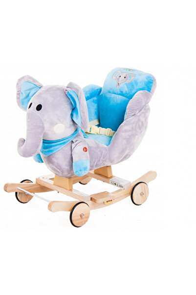 Doris Balansoar copii 2in1 Elefantel Albastru din plus cu roti si scaunel,spatar confortabil,centuri
