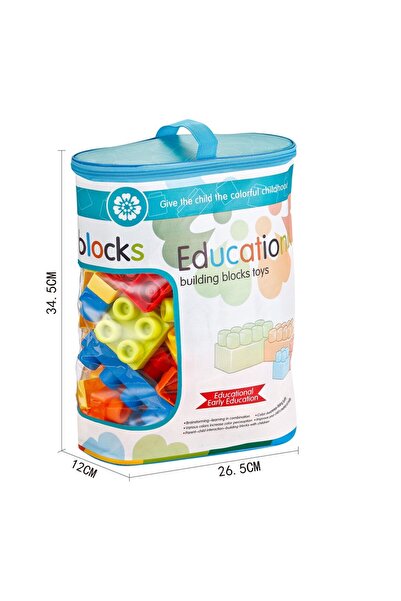 Doris Set of 96 soft plastic building blocks in storage bag Educational Building Block Toys