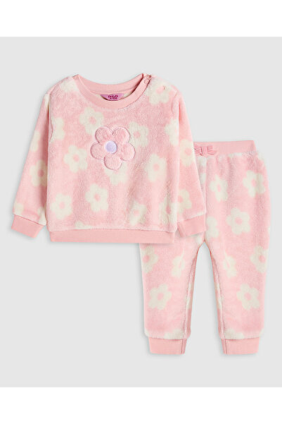 R&B مجموعة ملابس مطبوعة بالزهور للفتيات الورديات