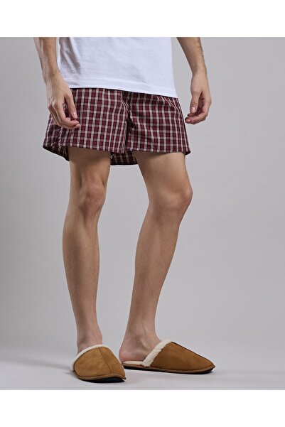 R&B Tan Men's Fur Detail Bedroom Slippers