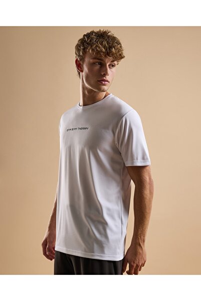 R&B Typography Active T-Shirt with Crew Neck and Short Sleeves