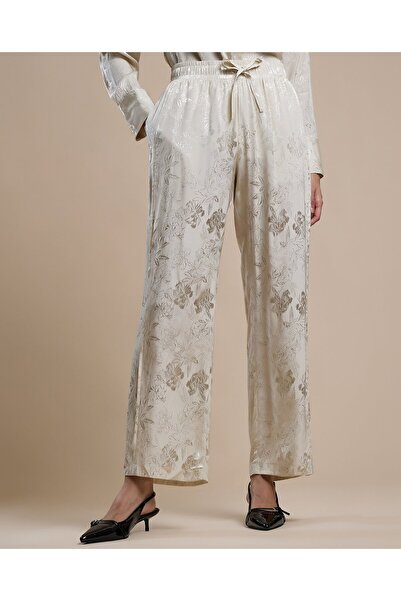 R&B Self Design Pants with Drawstring Waist