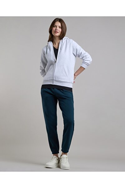 R&B Solid Hooded Jacket with Zipper Closure