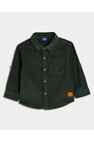 R&B Corduroy Shirt with Shirt Collar and Long Sleeves