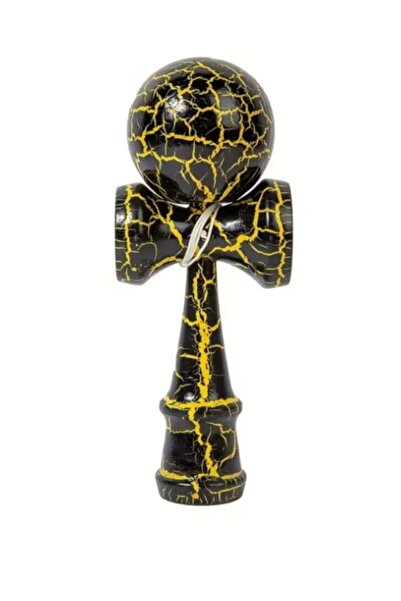OEM Kendama - Wooden Toy, 18 cm, Cracked Model Yellow-Black