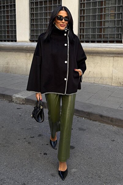 Lijuri Шовний деталізований прямий комір кашеміровий піджак 6138