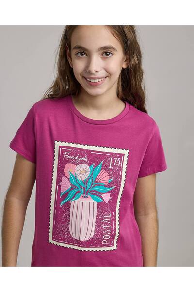 R&B Printed T-Shirt with Crew Neck and Short Sleeves