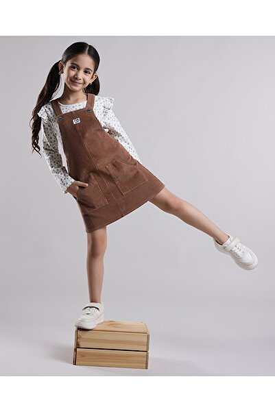 R&B Printed Top and Dungaree Dress Set