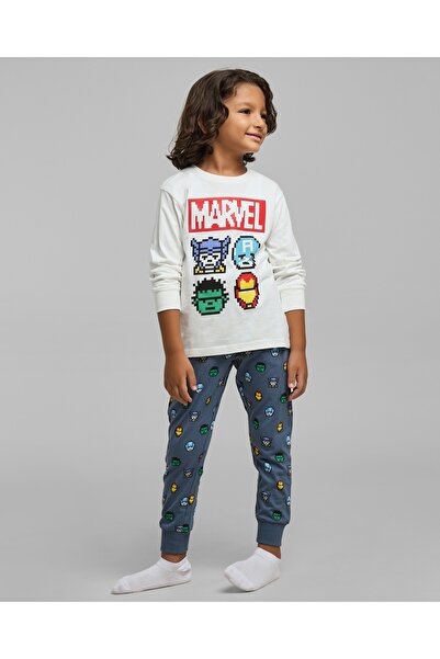 R&B Ivory Boy Marvel Print Pyjama Set