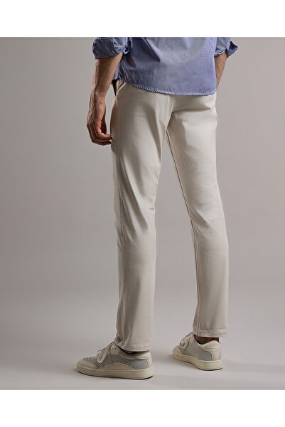 R&B Solid Relaxed Fit Pants with Button Closure