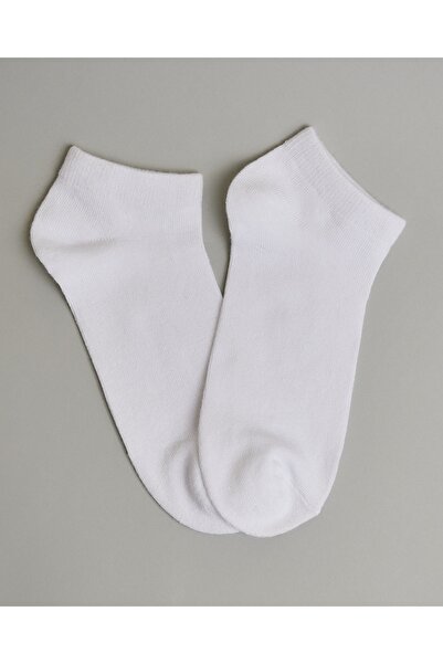R&B White Women's 5 Pack Solid Ankle Socks