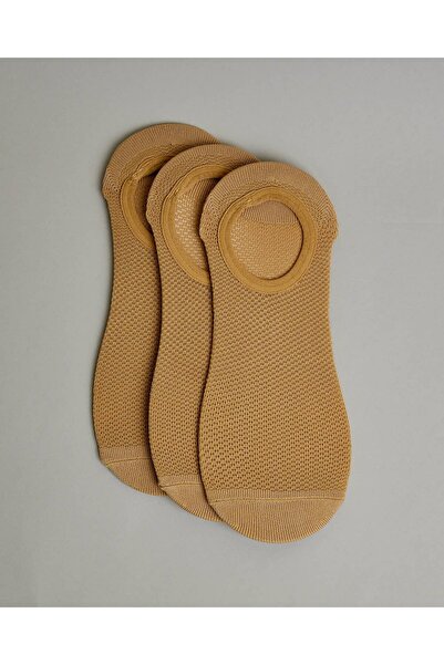 R&B Nude Women's 3 Pack Solid No-Show Socks