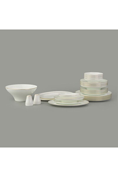 Pink&More Pink & More Hera 29 Parça Gold Rimli Yemek Takımı - Krem