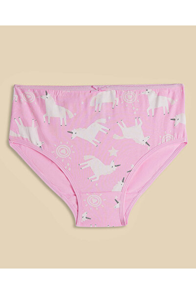 R&B White Women's 5 Pack Printed Bikini Briefs