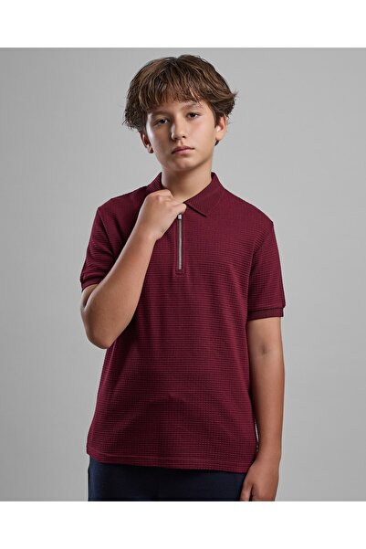 R&B Solid Polo T-Shirt with Short Sleeves