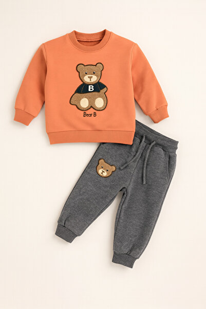 Uğur bebe Σετ αθλητικής φόρμας για αγοράκι από 100% βαμβάκι με κεντημένο αρκουδάκι – Άνετη εφαρμογή, ελαφρύ άνεσες