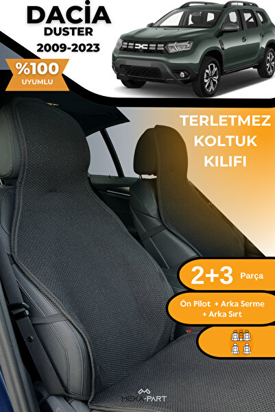 TREND Anti-Sweat Car Seat Protector Cover 100% Cotton 5-Piece Full Set Black Dacia Duster