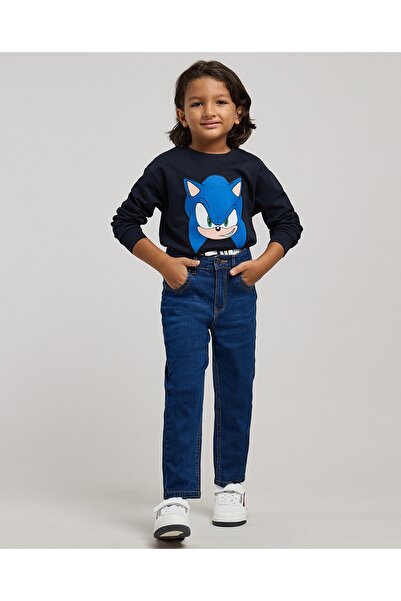 R&B Washed Straight Fit Jeans with Button Closure