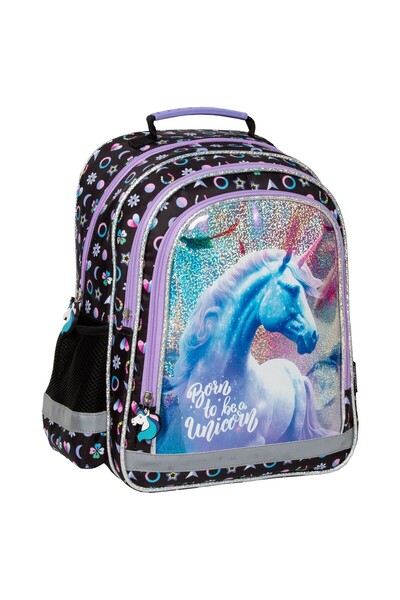 OEM Dievčenský batoh, Derform Unicorn, s 3 priehradkami, PL15BJR15, 38x28x18 cm