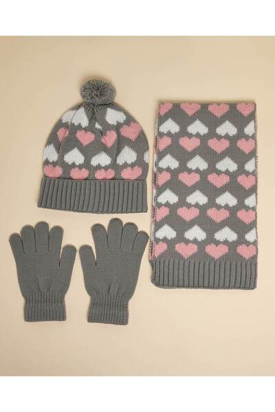 R&B Grey Girl's 3 Pack Winter Essential Set