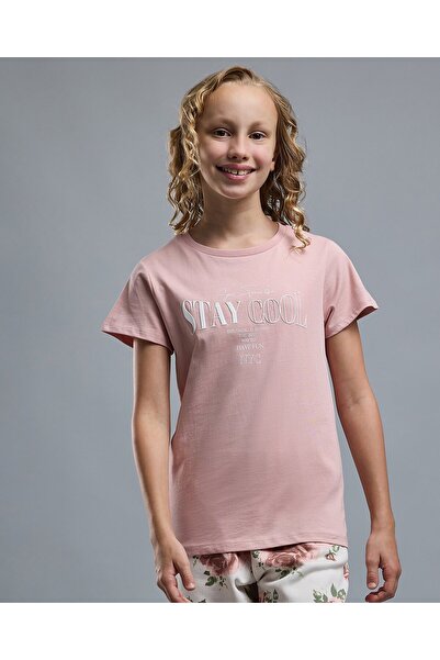 R&B Typography Print T-Shirt with Crew Neck and Short Sleeves