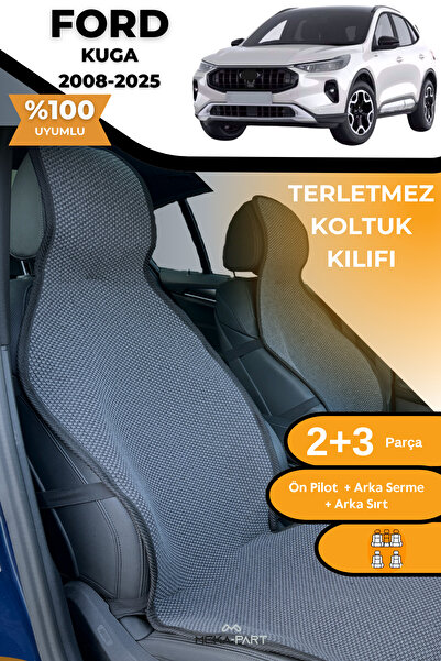 TREND Anti-Sweat Car Seat Protector Cover 100% Cotton 5-Piece Full Set Smoked Ford Kuga