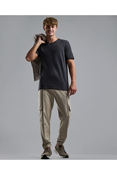 R&B Solid T-Shirt with Crew Neck and Short Sleeves