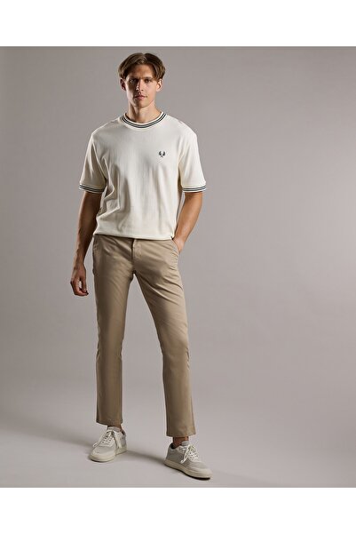 R&B Contrast Trim T-Shirt with Crew Neck and Short Sleeves