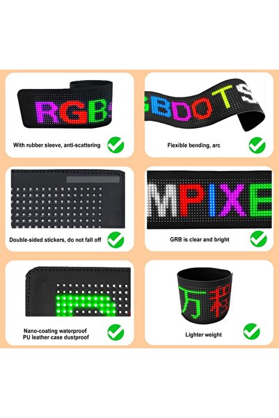 Generic Flexible LED Car Screen Display - APP Control - Multi-Language