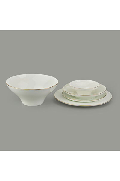 Pink&More Pink & More Hera 29 Parça Gold Rimli Yemek Takımı - Krem