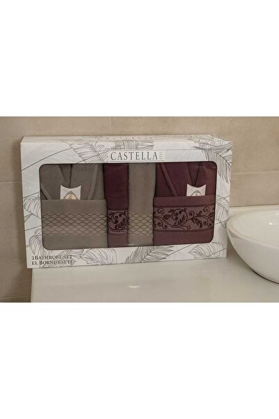 YÜNTEKS Castella 8 Piece 100% Cotton Boxed Dowry Family Bathrobe Set |   Bathrobe Set |   Dowry Set