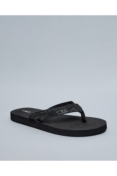 R&B شبشب نسائي أسود مزخرف