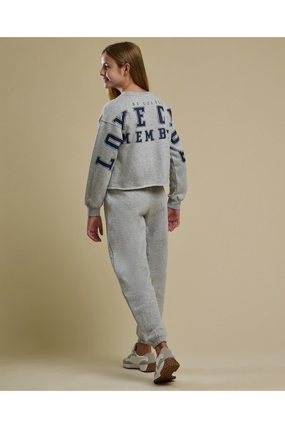 R&B Grey Girl Printed Sweatsuit Set