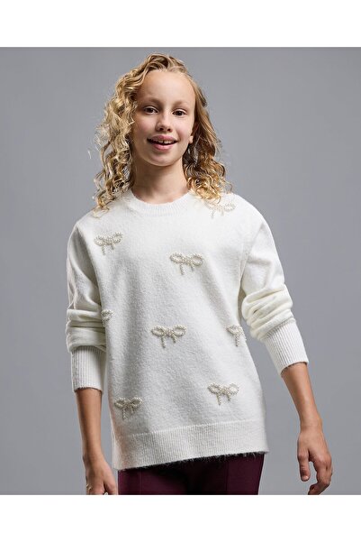 R&B Embellished Sweater with Crew Neck and Long Sleeves