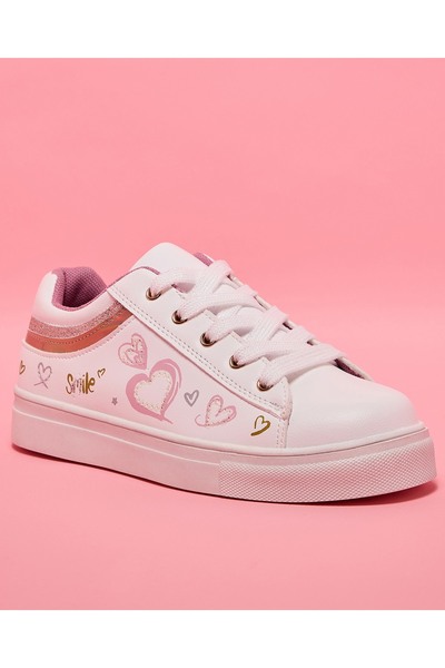 R&B Ivory Girl Printed Velcro Sneakers