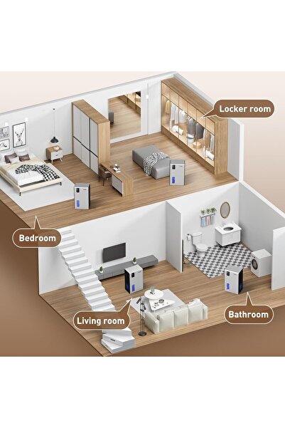 Others NineSky Dehumidifier for Home, 95 oz Tank, 1000 sq.ft, Auto Shut Off, 7-Color LED (Silver)