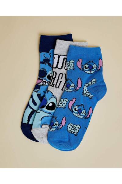 R&B Multi Boy 3 Pack Stitch Ankle Socks