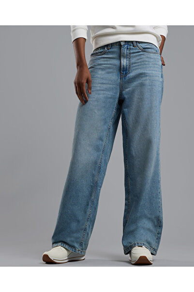 R&B Faded Baggy Jeans with Button Closure
