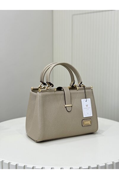 Elegant kadın bej rengi el ve omuz çantası