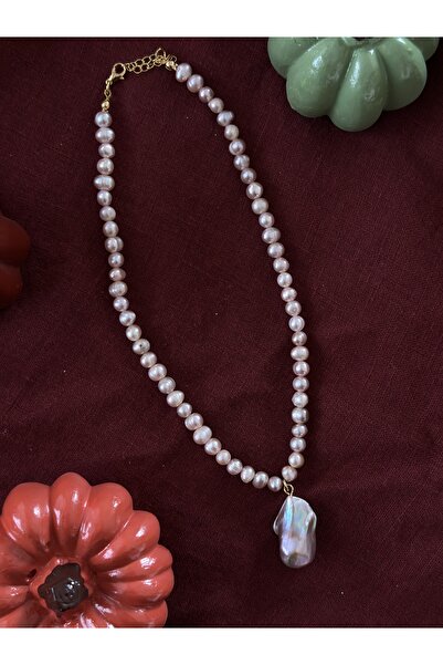 Butik Pink Baroque Pointed Pearl Necklace