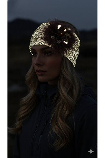 drt tasarım Reflective Shining Flower Decorated Headband