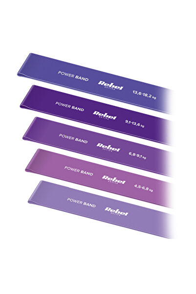 Rebel Bandă elastică de fitness Mini Activ din latex, set de 5 bucăți