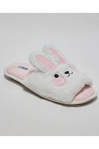 R&B نعال غرفة النوم النسائية المزخرفة باللون العاجي