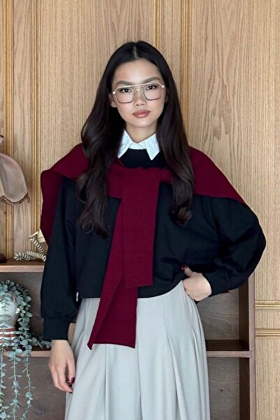 Ceylan Otantik Burgundy Shawl Scarf