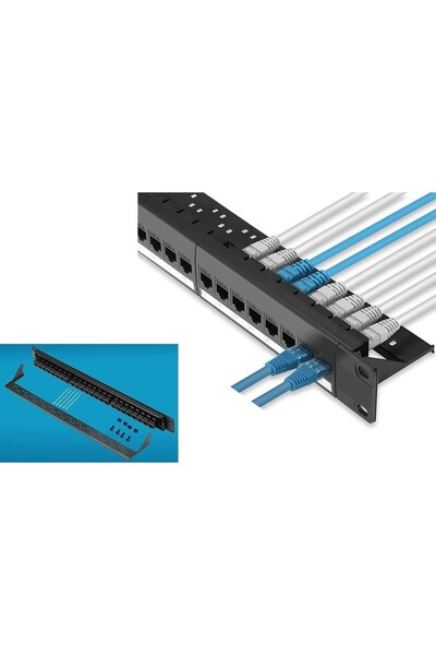 SCSPAZAR Cat6 Data Patch Panel Modüler Coupler Snap-In Dişi-Dişi Hazır Sistem